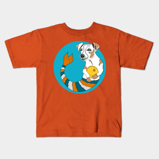 Mazie the Jack Russell Mermutt Kids T-Shirt by abrushwithhumor